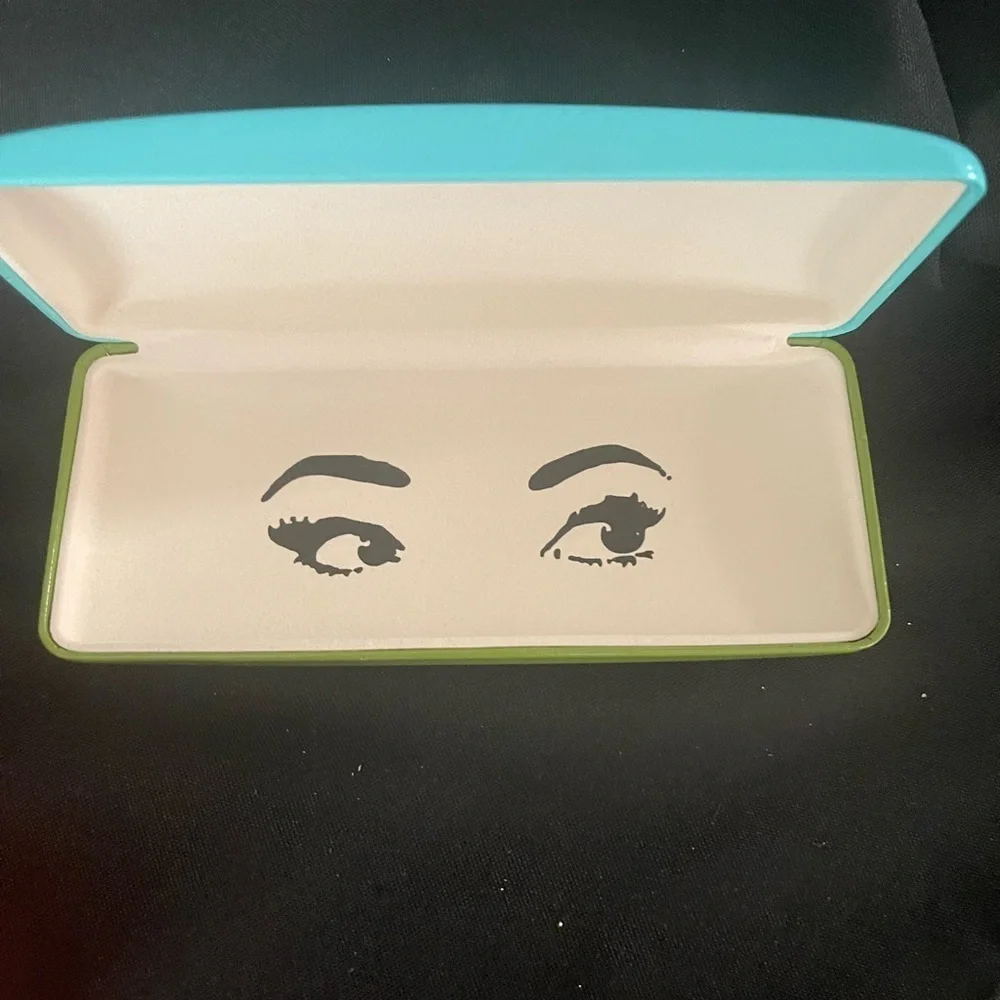 Kate Spade Aqua and Lime sunglasses case